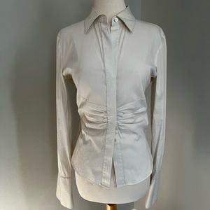 Theory- button down cinch waist